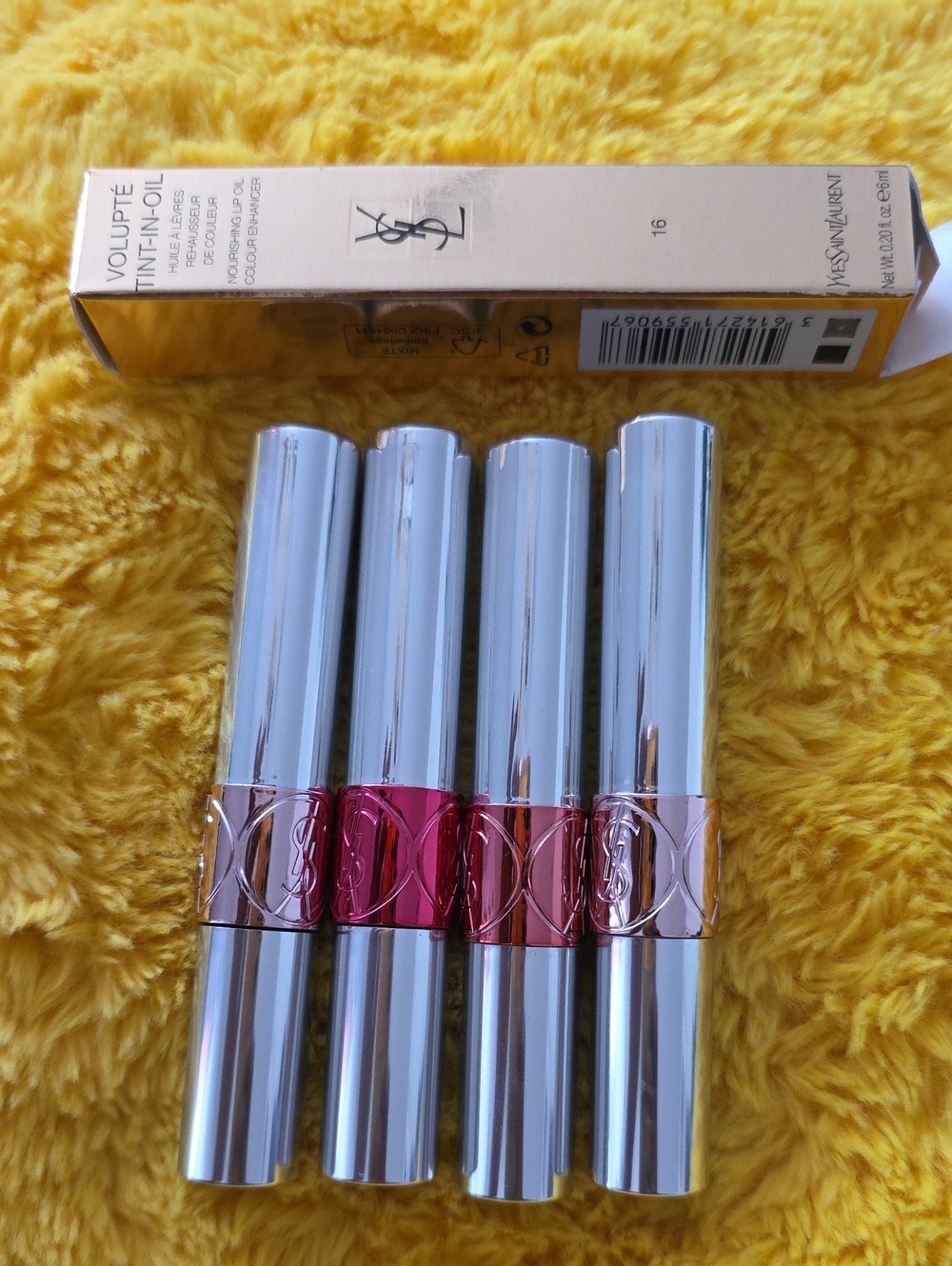 Bundle Of 4 Yves Saint Laurent Pink and Rose Gold Lip Tint Sticks Set